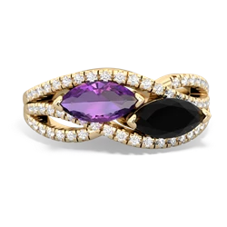 Amethyst Diamond Rivers 14K Yellow Gold ring R3070