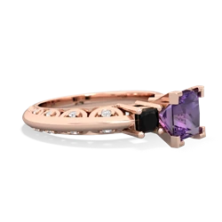 Amethyst Eternal Embrace Engagement 14K Rose Gold ring C2001