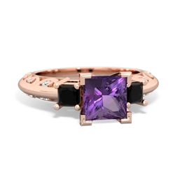 Amethyst Eternal Embrace Engagement 14K Rose Gold ring C2001