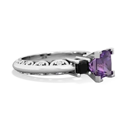 Amethyst Eternal Embrace Engagement 14K White Gold ring C2001