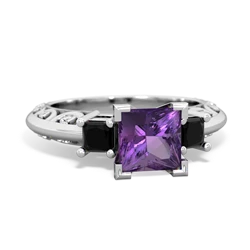 Amethyst Eternal Embrace Engagement 14K White Gold ring C2001