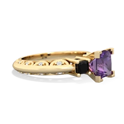 Amethyst Eternal Embrace Engagement 14K Yellow Gold ring C2001