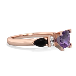 Amethyst 6Mm Princess Eternal Embrace Engagement 14K Rose Gold ring C2002