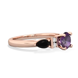 Amethyst 6Mm Round Eternal Embrace Engagement 14K Rose Gold ring R2005