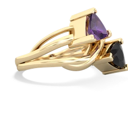 Amethyst Split Band Swirl 14K Yellow Gold ring R2341