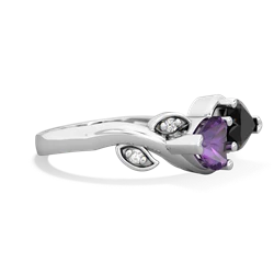 Amethyst Floral Elegance 14K White Gold ring R5790