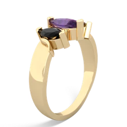 Amethyst Three Peeks 14K Yellow Gold ring R2433