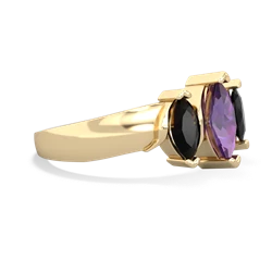 Amethyst Three Peeks 14K Yellow Gold ring R2433