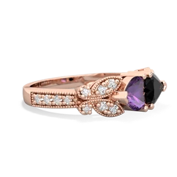 Amethyst Diamond Butterflies 14K Rose Gold ring R5601