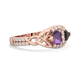 Amethyst Sparkling Celtic Knot 14K Rose Gold ring R2645