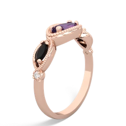 Amethyst Milgrain Marquise 14K Rose Gold ring R5700