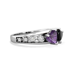 Amethyst Heart To Heart 14K White Gold ring R3342