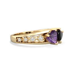 Amethyst Heart To Heart 14K Yellow Gold ring R3342