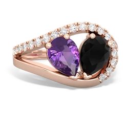 Amethyst Nestled Heart Keepsake 14K Rose Gold ring R5650