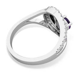 Amethyst Nestled Heart Keepsake 14K White Gold ring R5650