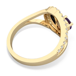 Amethyst Nestled Heart Keepsake 14K Yellow Gold ring R5650