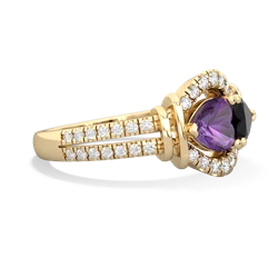 Amethyst Art-Deco Keepsake 14K Yellow Gold ring R5630