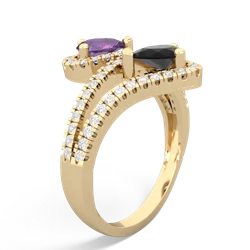 Amethyst Diamond Dazzler 14K Yellow Gold ring R3000