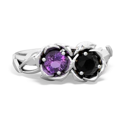 Amethyst Rose Garden 14K White Gold ring R5510