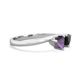 Amethyst Sweethearts 14K White Gold ring R5260