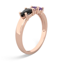 Amethyst Pear Bowtie 14K Rose Gold ring R0865