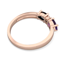 Amethyst Pear Bowtie 14K Rose Gold ring R0865