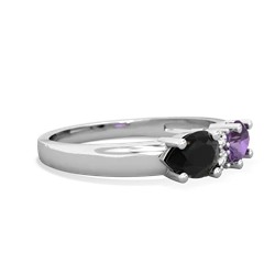 Amethyst Pear Bowtie 14K White Gold ring R0865