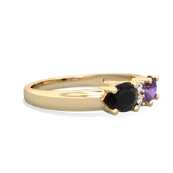 Amethyst Pear Bowtie 14K Yellow Gold ring R0865