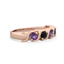 Amethyst Anniversary Band 14K Rose Gold ring R2089