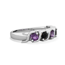 Amethyst Anniversary Band 14K White Gold ring R2089