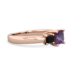 Amethyst Three Stone Trellis 14K Rose Gold ring R4015