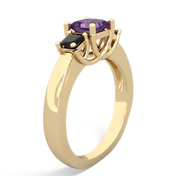 Amethyst Three Stone Trellis 14K Yellow Gold ring R4015