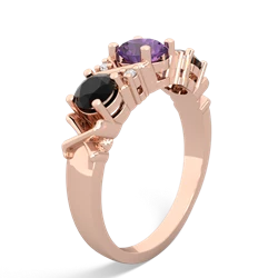 Amethyst Hugs And Kisses 14K Rose Gold ring R5016