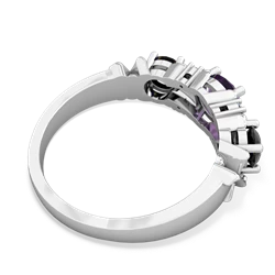 Amethyst Hugs And Kisses 14K White Gold ring R5016