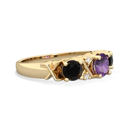 Amethyst Hugs And Kisses 14K Yellow Gold ring R5016