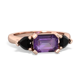 Amethyst Three Stone 14K Rose Gold ring R5235