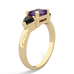 Amethyst Three Stone 14K Yellow Gold ring R5235