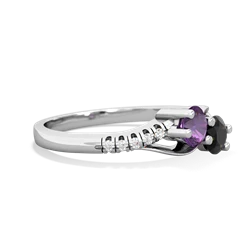 Amethyst Infinity Pave Two Stone 14K White Gold ring R5285