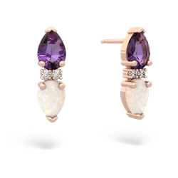 Amethyst Bowtie Drop 14K Rose Gold earrings E0865