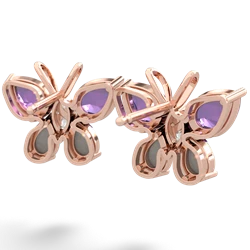 Amethyst Butterfly 14K Rose Gold earrings E2215