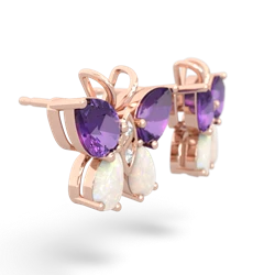 Amethyst Butterfly 14K Rose Gold earrings E2215