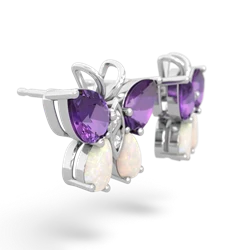 Amethyst Butterfly 14K White Gold earrings E2215