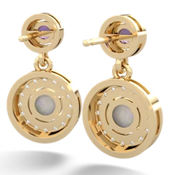 Amethyst Halo Dangle 14K Yellow Gold earrings E5319