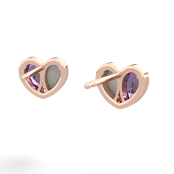 Amethyst 'Our Heart' 14K Rose Gold earrings E5072