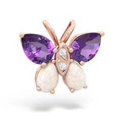 Amethyst Butterfly 14K Rose Gold pendant P2215