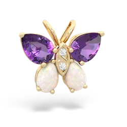 Amethyst Butterfly 14K Yellow Gold pendant P2215