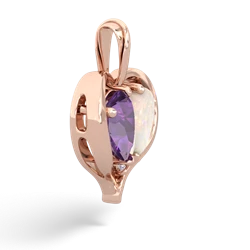 Amethyst Two Become One 14K Rose Gold pendant P5330