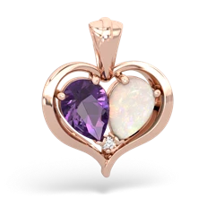 Amethyst Two Become One 14K Rose Gold pendant P5330