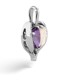 Amethyst Two Become One 14K White Gold pendant P5330