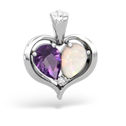 Amethyst Two Become One 14K White Gold pendant P5330